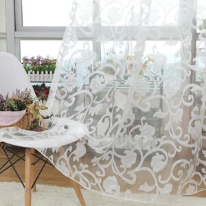 1 Шт. Lozujoju домашній декор жакардові білі вуаль тканини сучасні вікна скринінг тюль штори Під замовлення за 30 днів,