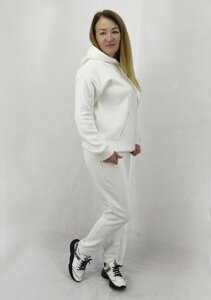 Теплий зимовий жіночий спортивний костюм кольору крем молоко із тканини Пеньє XL, XXL, 3XL Код/Артикул 64 11211