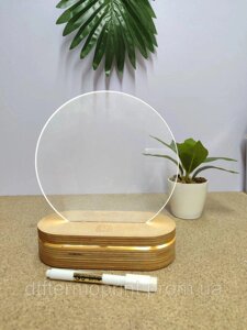Світильник LED, нічник, 3D лампа з акумулятором, тип планер "Круглий" власне виробництво в Україні Код/Артикул А/с т. б
