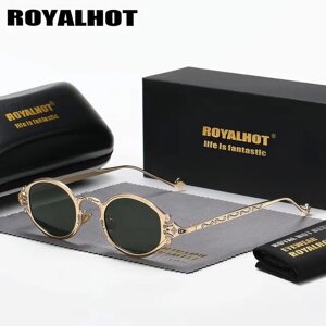 Поляризаційні сонцезахисні окуляри для жінок та чоловіків RoyalHot vin002 Gold Green Код/Артикул 184
