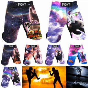 Чоловічі шорти для ММА, штани для тайського боксу, кікбоксинг, космічні боксери, бойові тренування, фітнес, Під