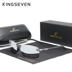 Чоловічі поляризаційні сонцезахисні окуляри KINGSEVEN N7239 Gun Silver Код/Артикул 184