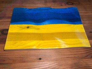 Об'ємний прапор України з натурального дерева Код/Артикул 26