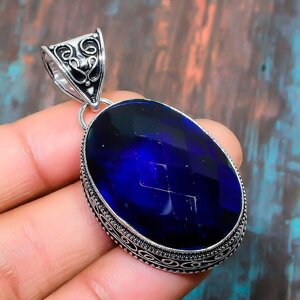 London Blue Topaz Gemstone 925 Sterling Silver Handmade Amazing Jewelry Pendant під замовлення з Індії за 45 днів,