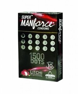 Презервативи Манфорсе точкові зі смаком Літчі 10 шт., Litchi Flavoured Condoms Manforce 10 pcs. Під замовлення з Індії