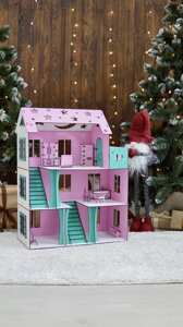Ляльковий будиночок рожевий з меблями 66х52х26 см Код/Артикул 176 797532