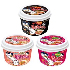 Samyang BULDAK Hot Chicken Flat Glass Noodle Original, Rose, Dry Spicy Hot Pot 3 набори (2 варіанти) під замовлення з