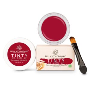 Засіб для очей, щік та губ з Гранатом та олією Мигдалю (8 г), Tinty Eye Cheek Lip Pomegranate Almond Oil, Bella Vita