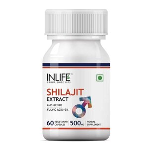 Екстракт Шіладжіта (60 кап, 500 мг), Shilajit Extract, INLIFE Під замовлення з Індії 45 днів. Безкоштовна доставка.
