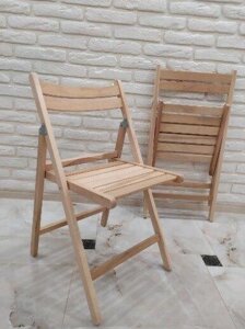 Складаний стілець зі спинкою туристичний, для пікніка, дачі (дерев'яний, світлий) Код/Артикул 186 771СВ-34