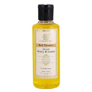 Натуральний шампунь з Медом та Лимоном: проти лупи (210 мл), Honey & Lemon Herbal Hair Cleanser, Khadi Natural Під
