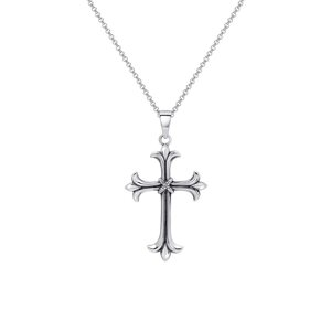 Твердий старовинний кулон-хрест зі стерлінгового срібла 925 проби з ланцюжком для чоловіків та жінок Під замовлення з