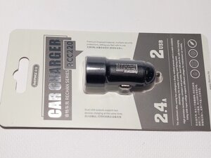 Зарядний пристрій автомобільний 2USB 2,4A (Remax) RCC220 Код/Артикул 30 5445