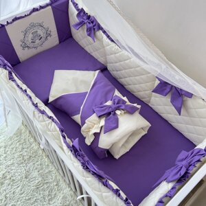 Комплект постільної білизни Baby Comfort Royal Baby фіолетово-молочний 8 елементів Код/Артикул 15