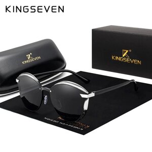 Жіночі поляризаційні сонцезахисні окуляри KINGSEVEN N7824 Silver Gray Код/Артикул 184