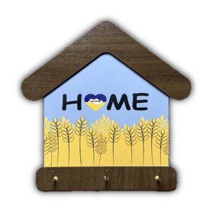 Ключниця Дерев'яна Настінна "Home", 20*20 см, будиночок Код/Артикул 176