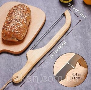 Ніж дуга для хліба з зубчастим лезом та ручкою з дерева Код/Артикул 186 ніж-дуга