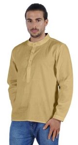 Індійська чоловіча коротка сорочка Kurta Henley, сорочка з довгим рукавом і мандариновим коміром з Індії за 45 днів,