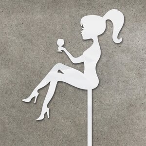 Дзеркальний топпер "Дівчина з келихом" з акрилу ( 11 см) Код/Артикул 80 Т0041ба
