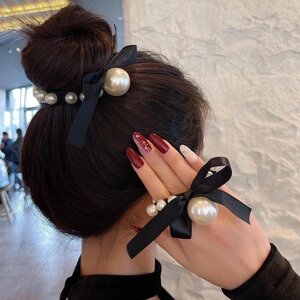 Нові корейські гумки для волосся з перлами, високоеластичні жіночі гумки для волосся, гумки для волосся