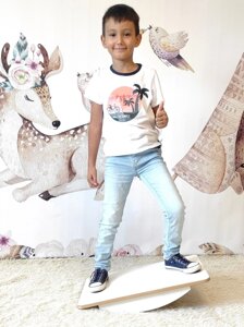 Балансувальна дошка балансир Більгоу Біла 180*, балансборд, степ платформа, баланс борд Код/Артикул 0000769