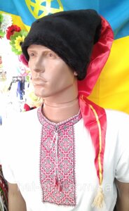 Козацька шапка зі штучного хутра, червоним шликом КодАртикул 2