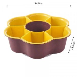 Тарілка для закусок, що обертається на 7 відділень жовто-фіолетова Код/Артикул 5 0664-3