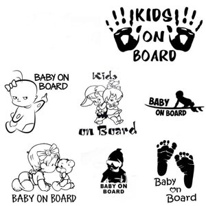 Автомобільна наклейка Kids Baby On Board 3D наклейка «Дитина в машині» Автомобільні наклейки Вінілові ... під