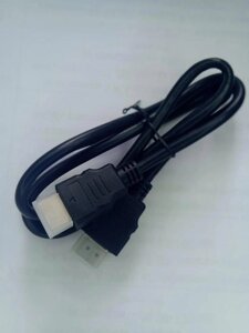 Шнур HDMI штекер - HDMI штекер v. 1,4, діаметр - 6мм, 1м, чорний,. Код/Артикул 174 1-0029