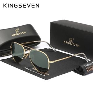Чоловічі поляризаційні сонцезахисні окуляри KINGSEVEN 7117 Gold Green Код/Артикул 184