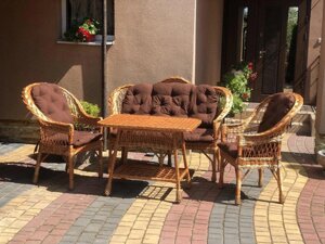 Комплект плетених меблів із лози "Шоколад" Арт: 1474 Код/Артикул 148 Арт:1475
