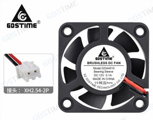 Вентилятор GDSTIME GDA4010 для 3D-принтерів та ЧПК, безщітковий, XH2.54-2pin / Кулер для 3Д-принтера 12V Код/Артикул 57