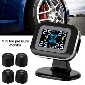 Бездротова USB TPMS Міні-автомобільна система контролю тиску у шинах Автоматична охоронна сигналізація з 4 шт. Під