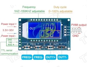 2 шт Генератор ШІМ сигналу сигналів РК 1 Гц-150КГц 3.3-30В hw-753 v3.0 Код/Артикул 22