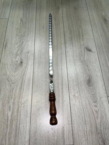 Шампур для люля-кебаб із деревьяною ручкою 750Х20Х3 мм Код/Артикул 102 750\20\3\о