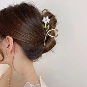 Нові жіночі металеві кіготь для волосся, елегантні шпильки для волосся із золотими квітами, шпилька-краб, пов'язка на