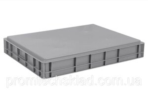 Ящик пластиковий 800х600х120 мм сірий суцільний Код/Артикул 132 Е8612