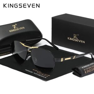 Чоловічі поляризаційні сонцезахисні окуляри KINGSEVEN 7269 Gold Grey Код/Артикул 184 125198