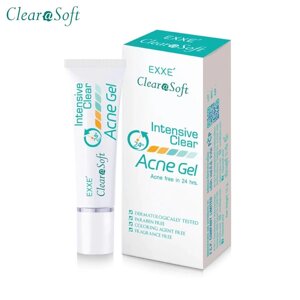Clearasoft Intensiv Clear Acne Gel, відсутність прищів за 24 години, дерматологічно протестовано, без парабенів, без
