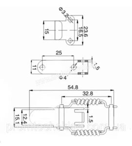 Засувка MV011 з нержавіючої сталі Код/Артикул 132 MV011