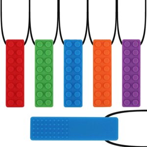 Силіконові будівельні блоки, прорізувач для дітей, аутистів, сенсорний жувальний кулон, намисто, іграшка для під
