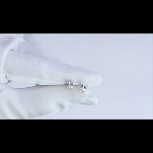 Тверді сережки-гвоздики-гвоздики зі стерлінгового срібла 925 проби з діамантами у формі серця для жінок Під замовлення