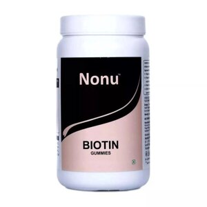 Желейні цукерки з Біотином (60 шт.), Biotin Gummies for Hair Regrowth, Nonu Під замовлення з Індії 45 днів.