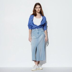 Uniqlo Довга джинсова спідниця JAPAN стандартної довжини від 83 до 87 см. під замовлення з Японії за 30 днів, доставка