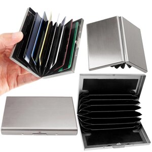 Коробка для карток з нержавіючої сталі Тримачі кредитних карток Ділова сумка Зберігання Металева кліпса Суцільний колір