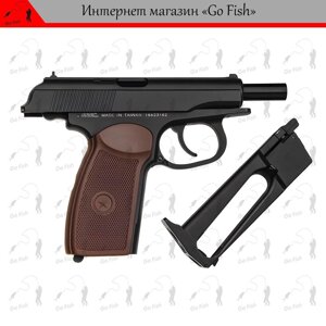 ПНЕВМАТИЧНИЙ ПІСТОЛЕТ SAS Makarov Blowback + Пулі 100шт + БАЛОНИ СО2 4шт. Код/Артикул 48