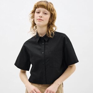 GU by Uniqlo Укорочена сорочка із сумішового льону з короткими рукавами під замовлення з Японії за 30 днів, доставка