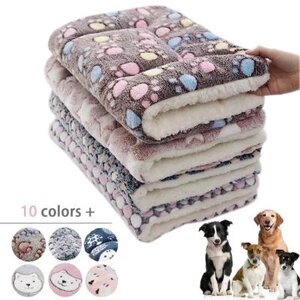 Килимок для сну для домашніх тварин Ліжко для собаки Ліжко для кота М’яка шерсть Потовщена ковдра Фліс Тепла ковдра з