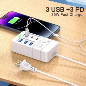 35 Вт PD Type C Швидка зарядка Багатопортовий USB-зарядний пристрій Швидкі настінні зарядні пристрої... під замовлення