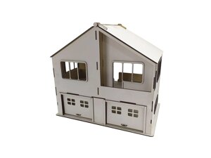 Ляльковий будинок з гаражом DecorPlace для дитячих машинок з дерева 40х30х44 Код/Артикул 29 а47